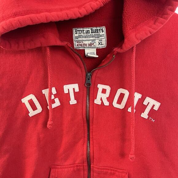 Vintage Steve And Barry's Detroit Full Zip Hoodie Jacket Women's Red Size XL - Picture 4 of 9